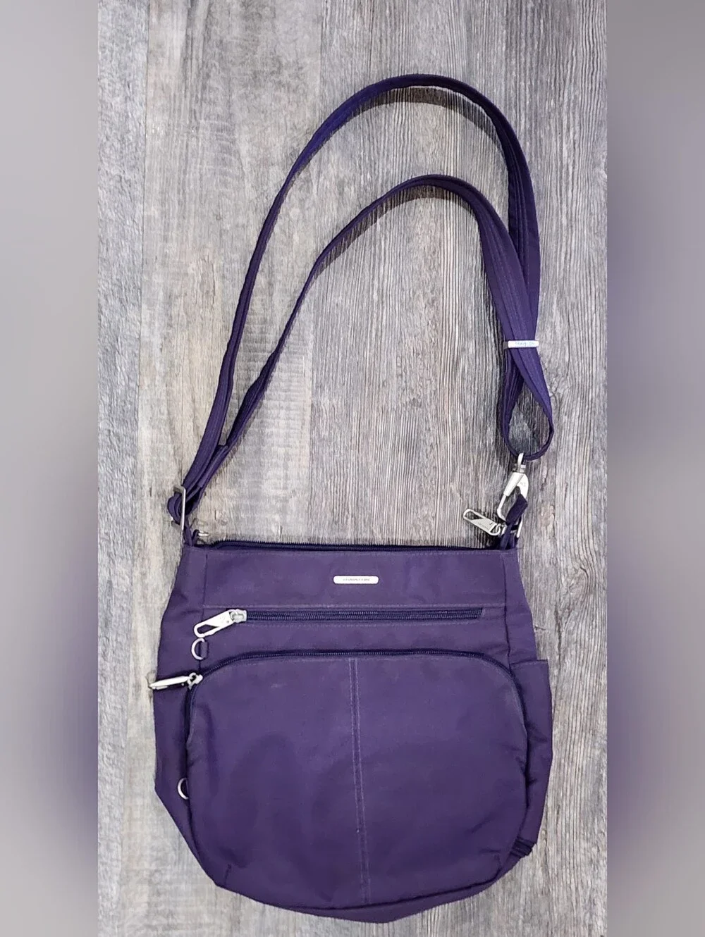 TRAVELON | Anti-Theft Classic North/South Crossbody Shoulder Bag  L| Purple - Picture 6 of 11
